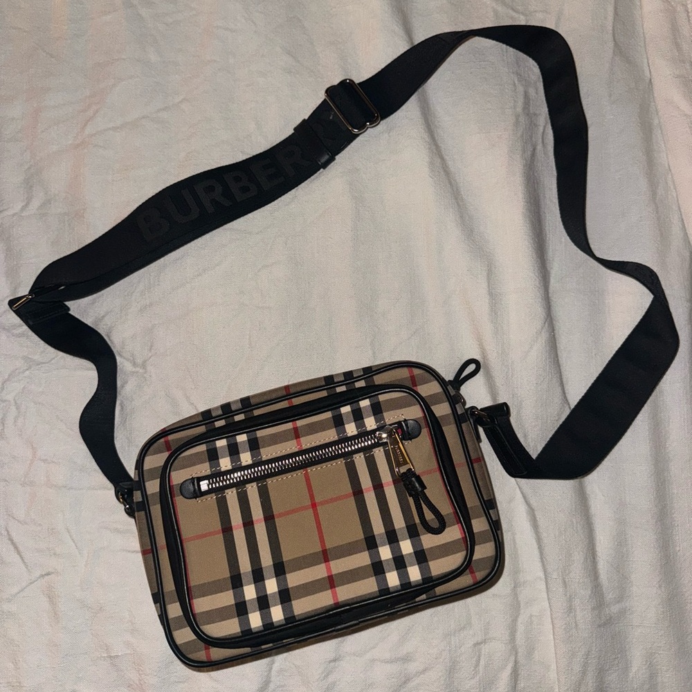 Burberry Tan and Black Camera Bag
